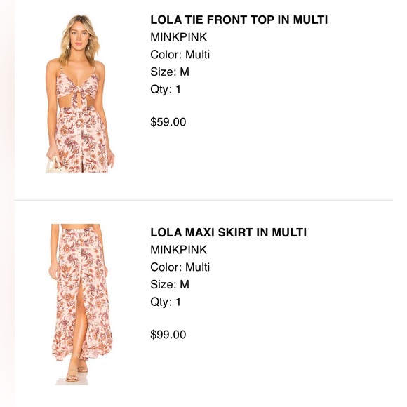 MINKPINK Lola Maxi Skirt & Tie Top Set - Picture 9 of 9